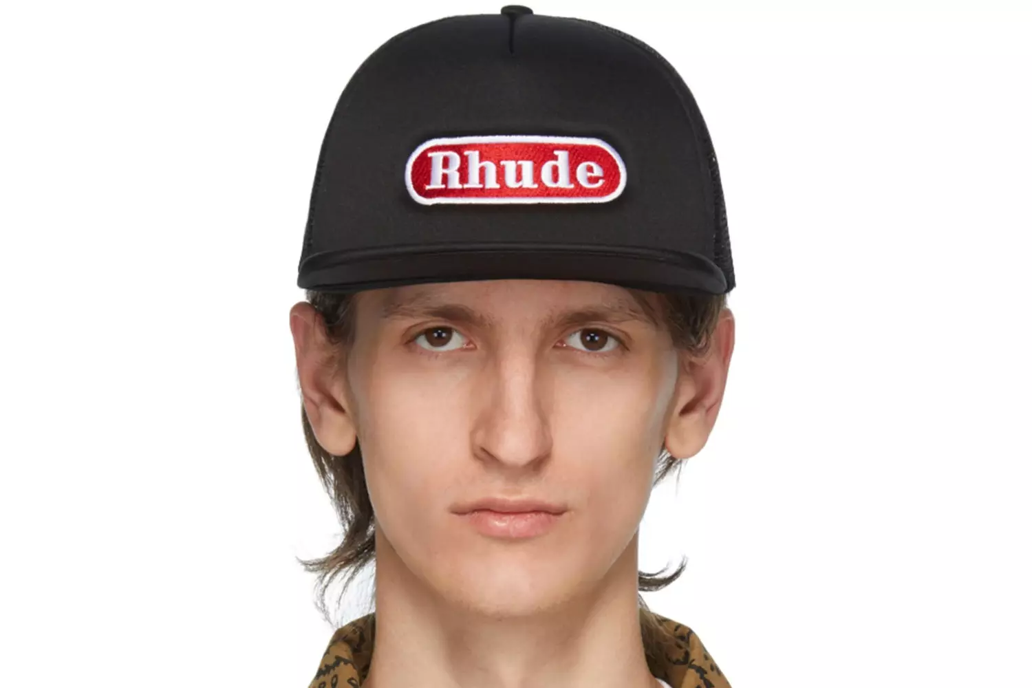 Rhude Black and Red Pit Stop Trucker Cap