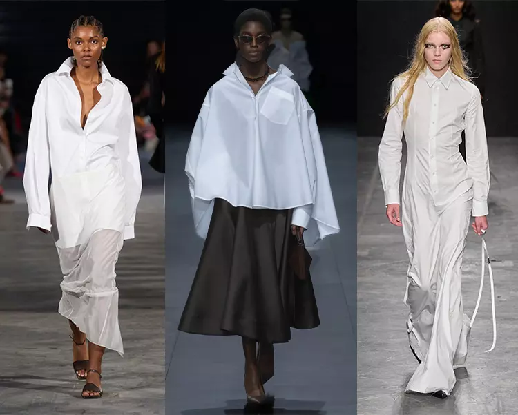 Trends for spring and summer 2023 - White shirts on the spring catwalks
