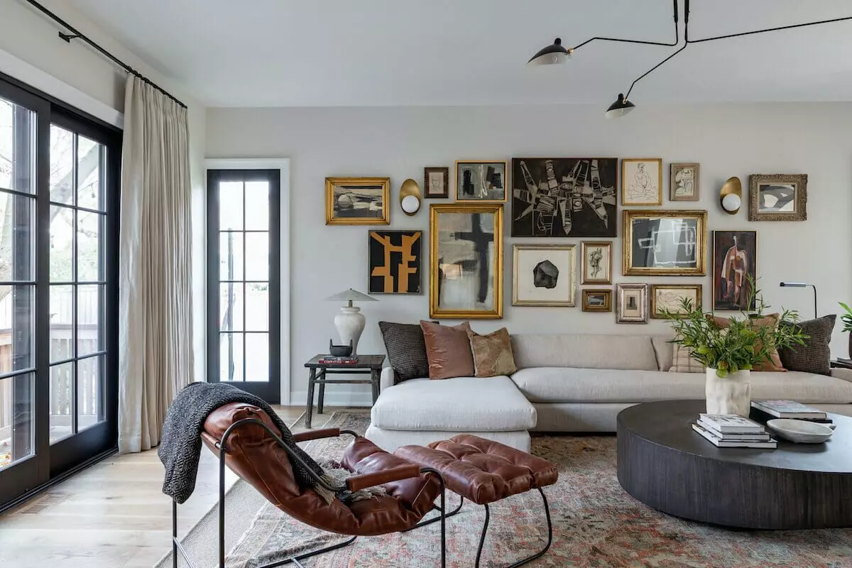 Eclectic interior design in a home office by Decorilla designer, Lori D.