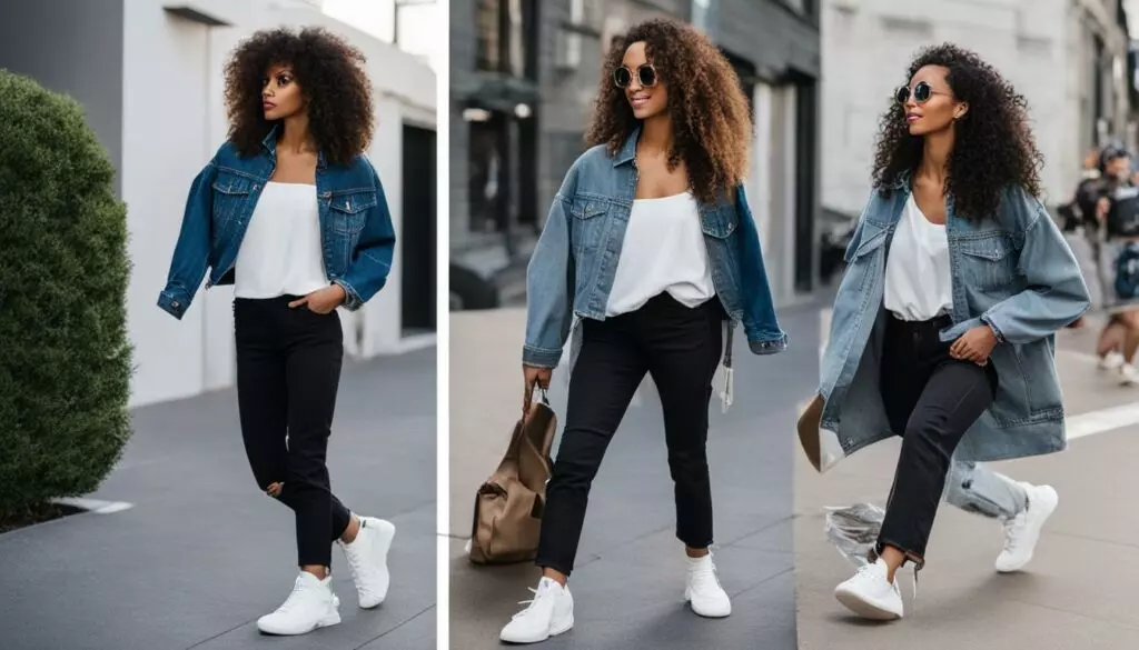 ladies high-top sneakers outfit ideas