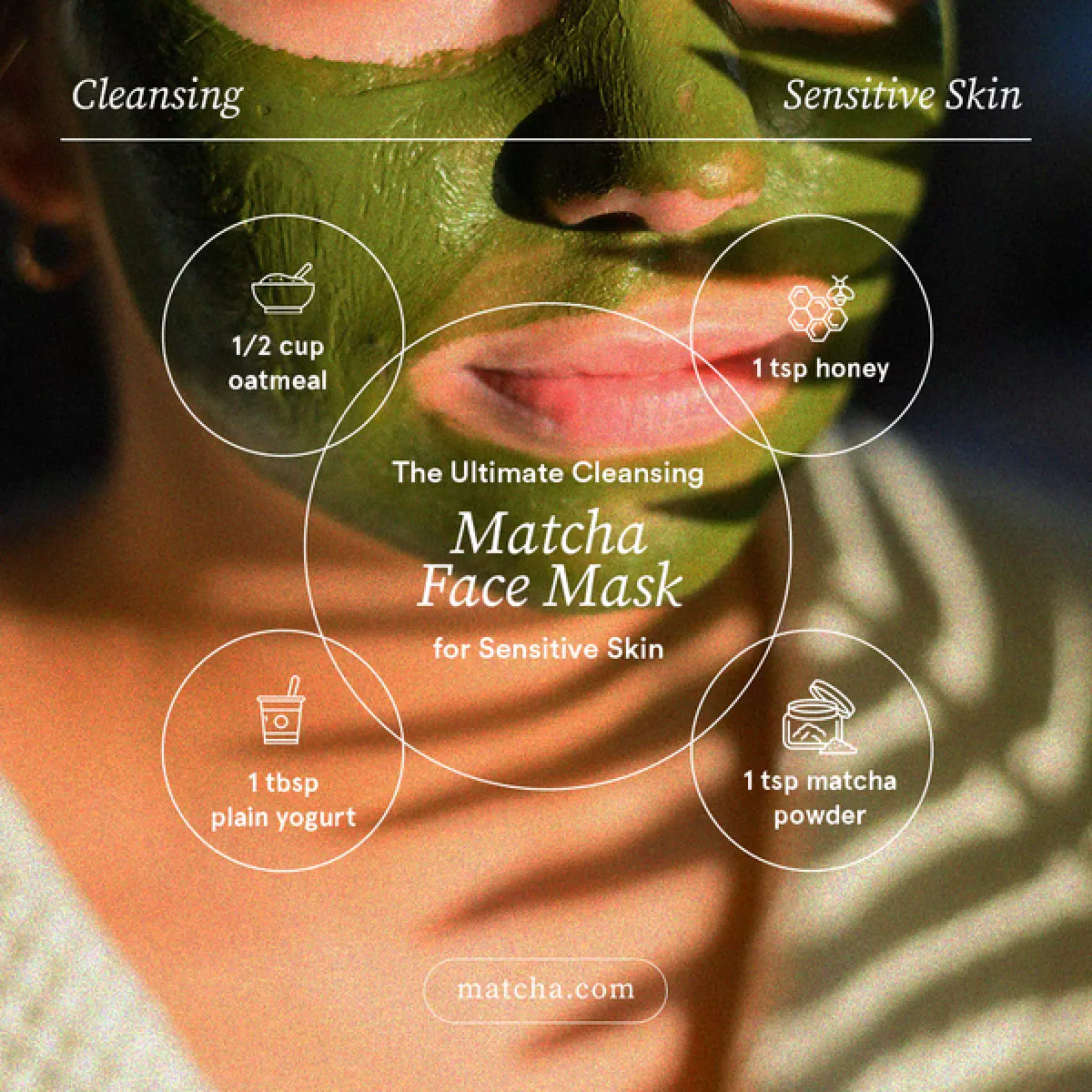 Cleansing green tea face mask matcha tea recipe DIY
