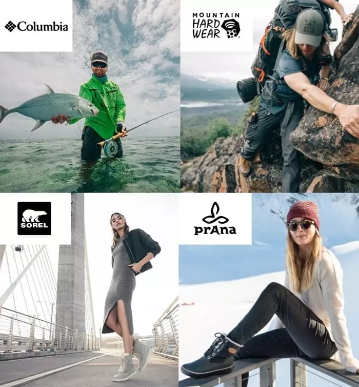 The Columbia Sportswear Company operates the brands Columbia, SOREL, Mountain Hardwear, and prAna
