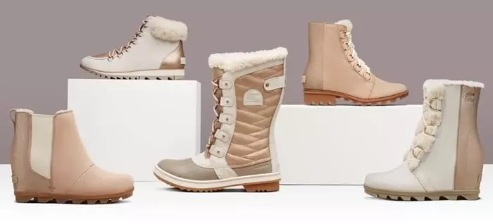 Plush fur and fleece lining with sophistication and insulation make SOREL snow boots winter essentials