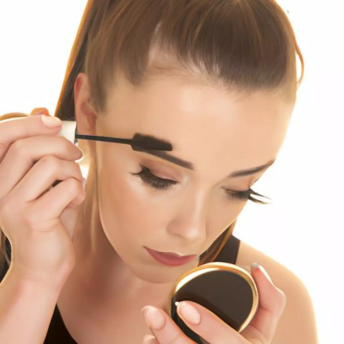 A woman applying mascara after the discontinuation of Clinique Naturally Glossy Mascara