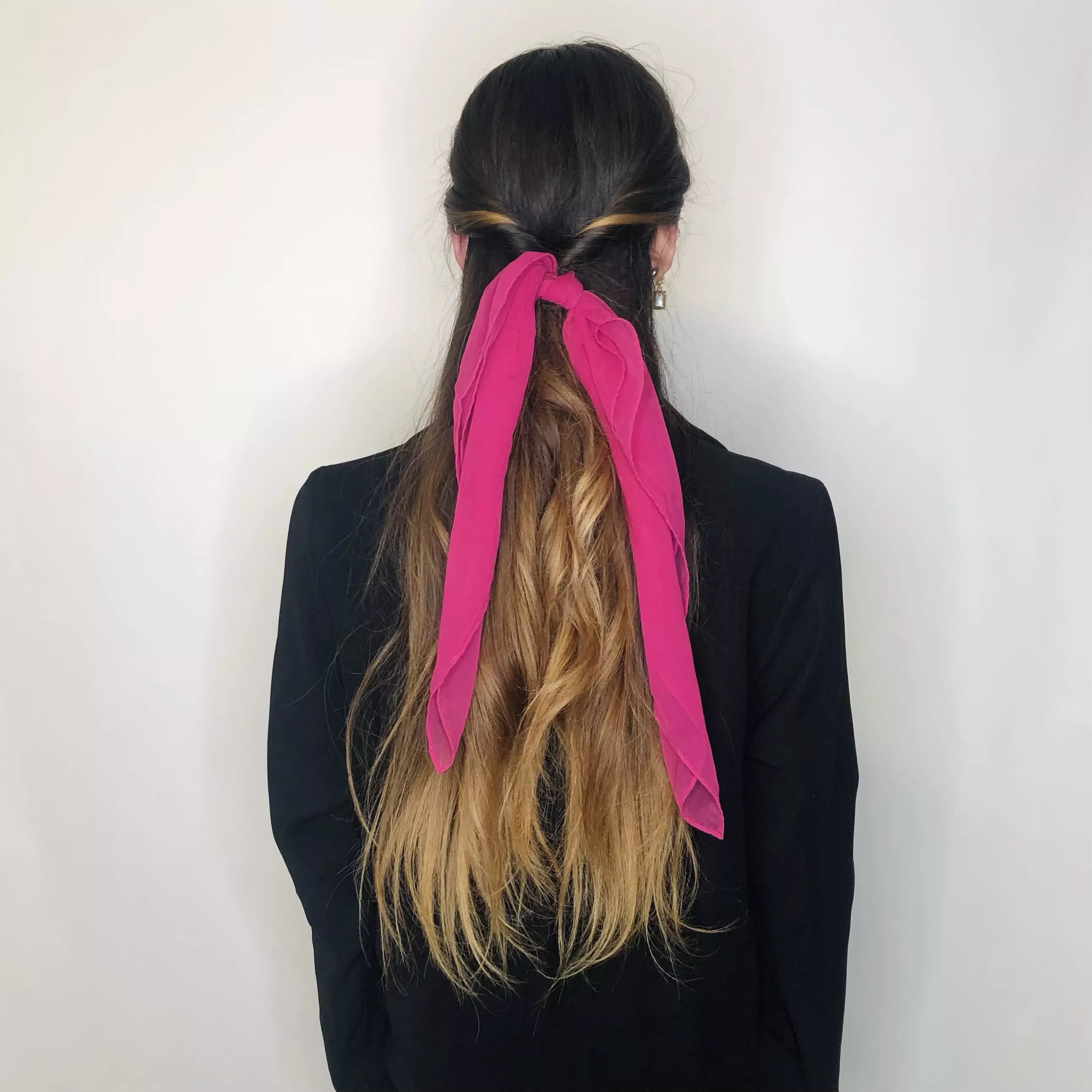 Half-Up Half-Down Hairstyle with a Scarf
