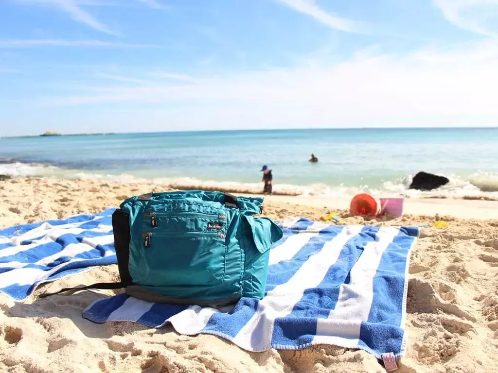 My travel diaper bag backpack was also perfect as a beach bag on family beach vacations!