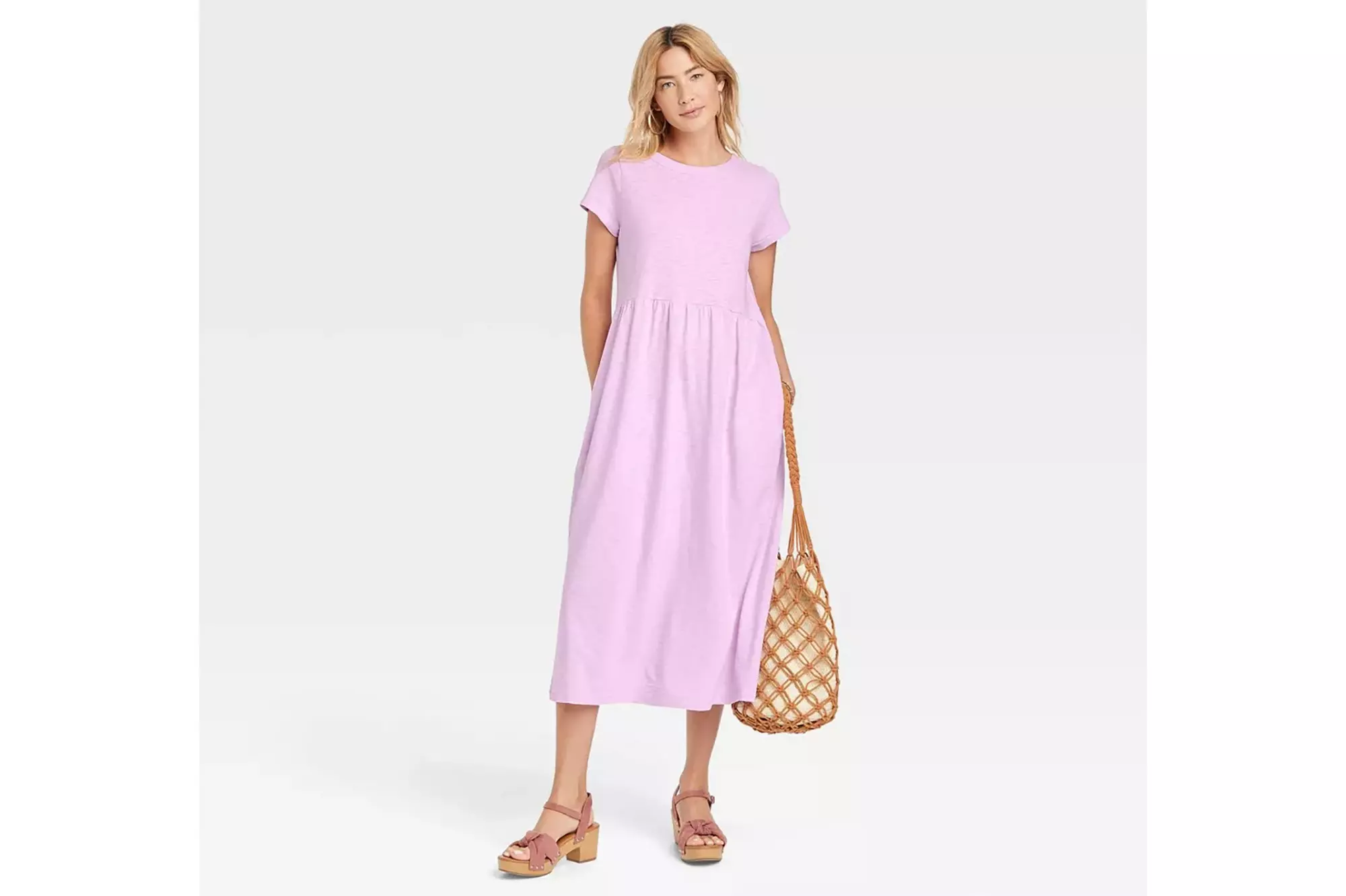 A pink babydoll dress