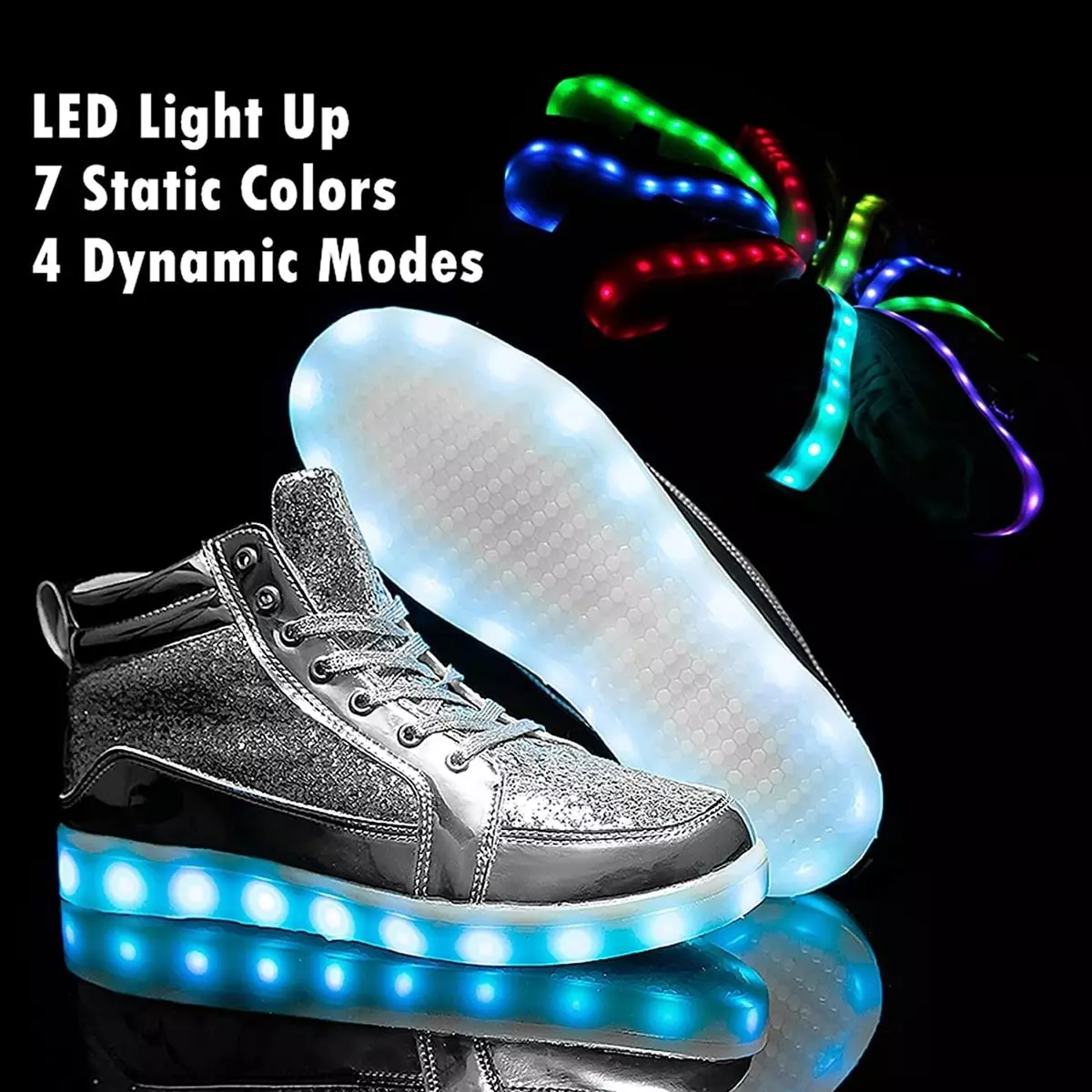 American flag LED light-up sneakers