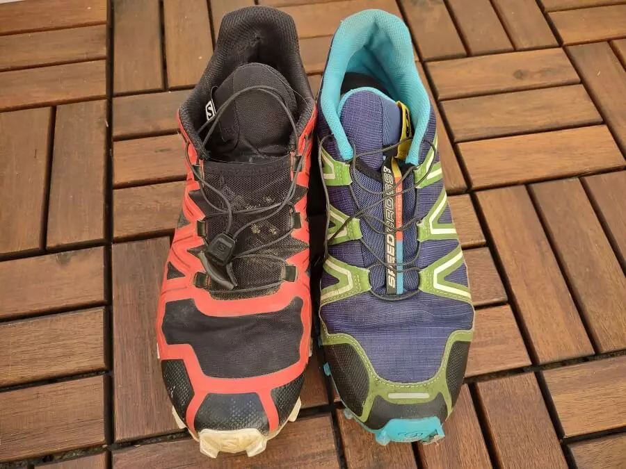 The Salomon Speedcross 5 and 3, 5 is the red one.