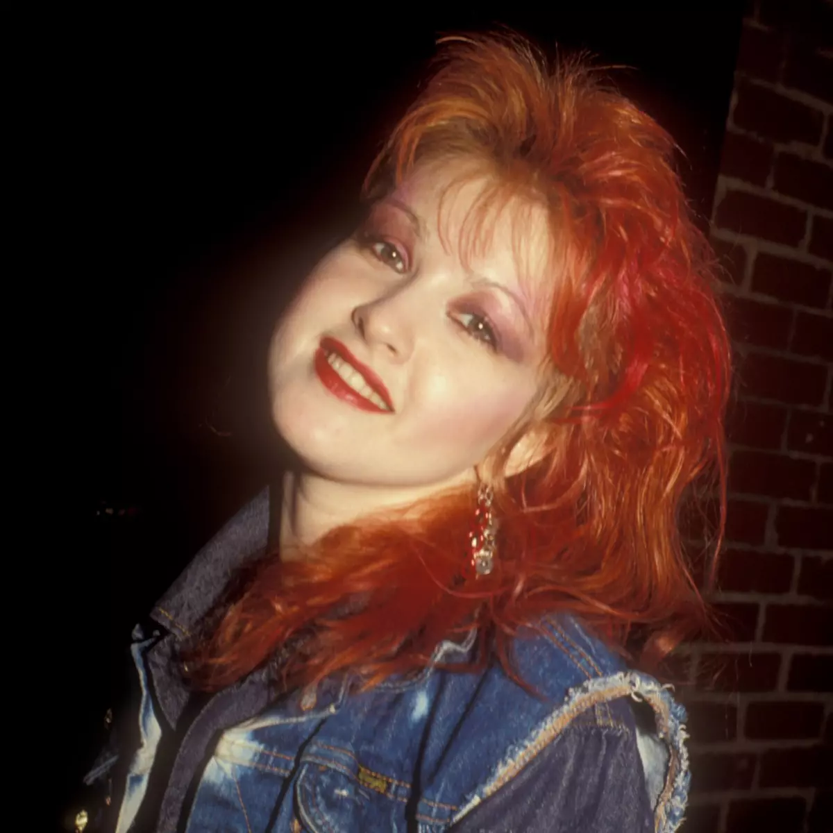 Cyndi Lauper and her iconic bright red hair, 1984