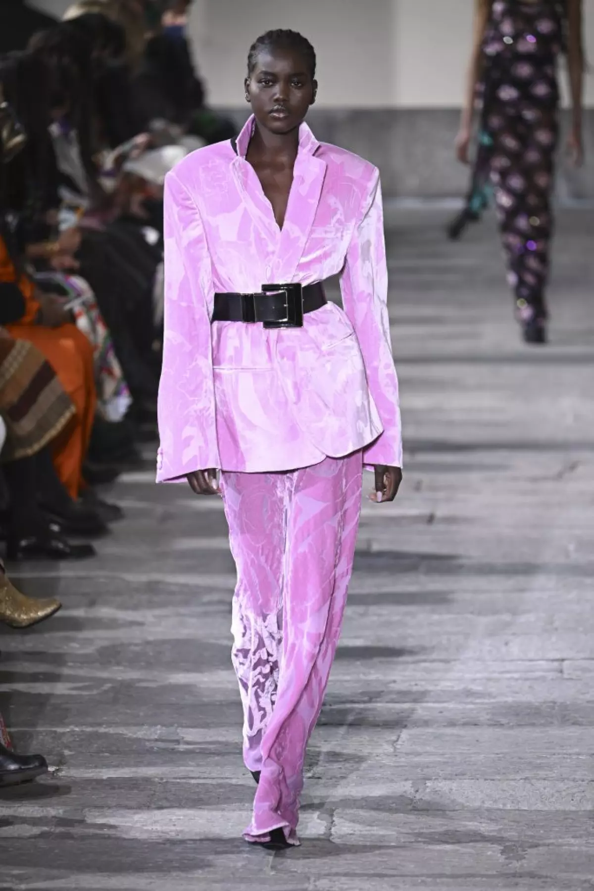 Adut Akech walks the runway during the Etro Ready to Wear Fall/Winter 2022-2023 fashion show