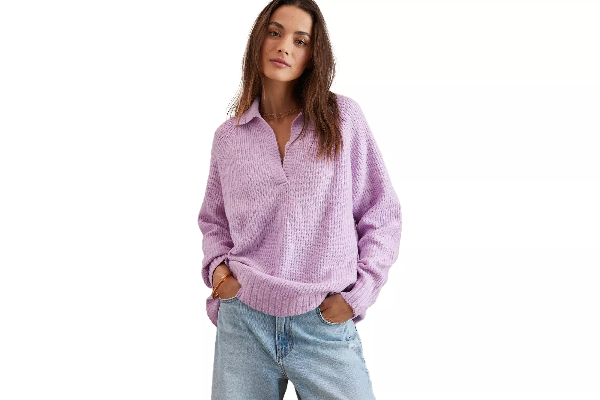 AE Oversized Collared Sweater