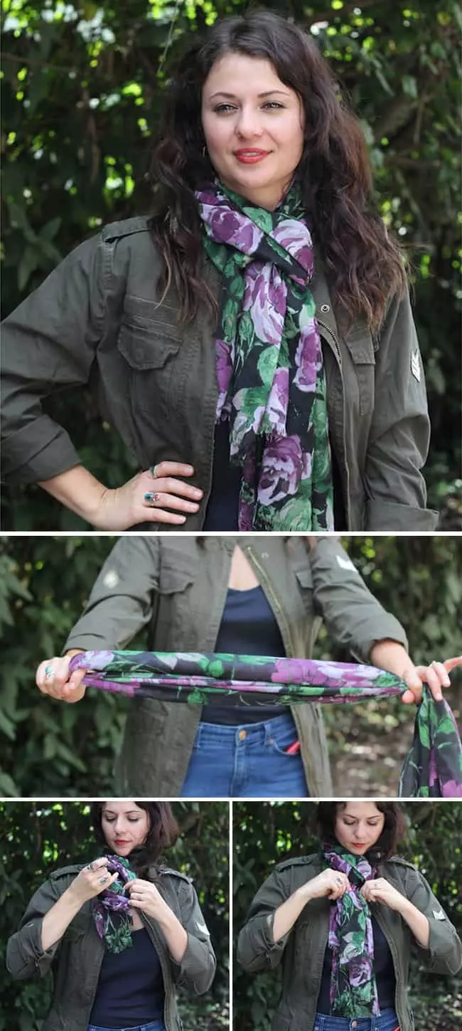 Hidden Knot | 19 stylish ways to tie a scarf | HelloGlow.co