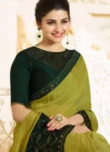 dark green simple blouse for silk sarees