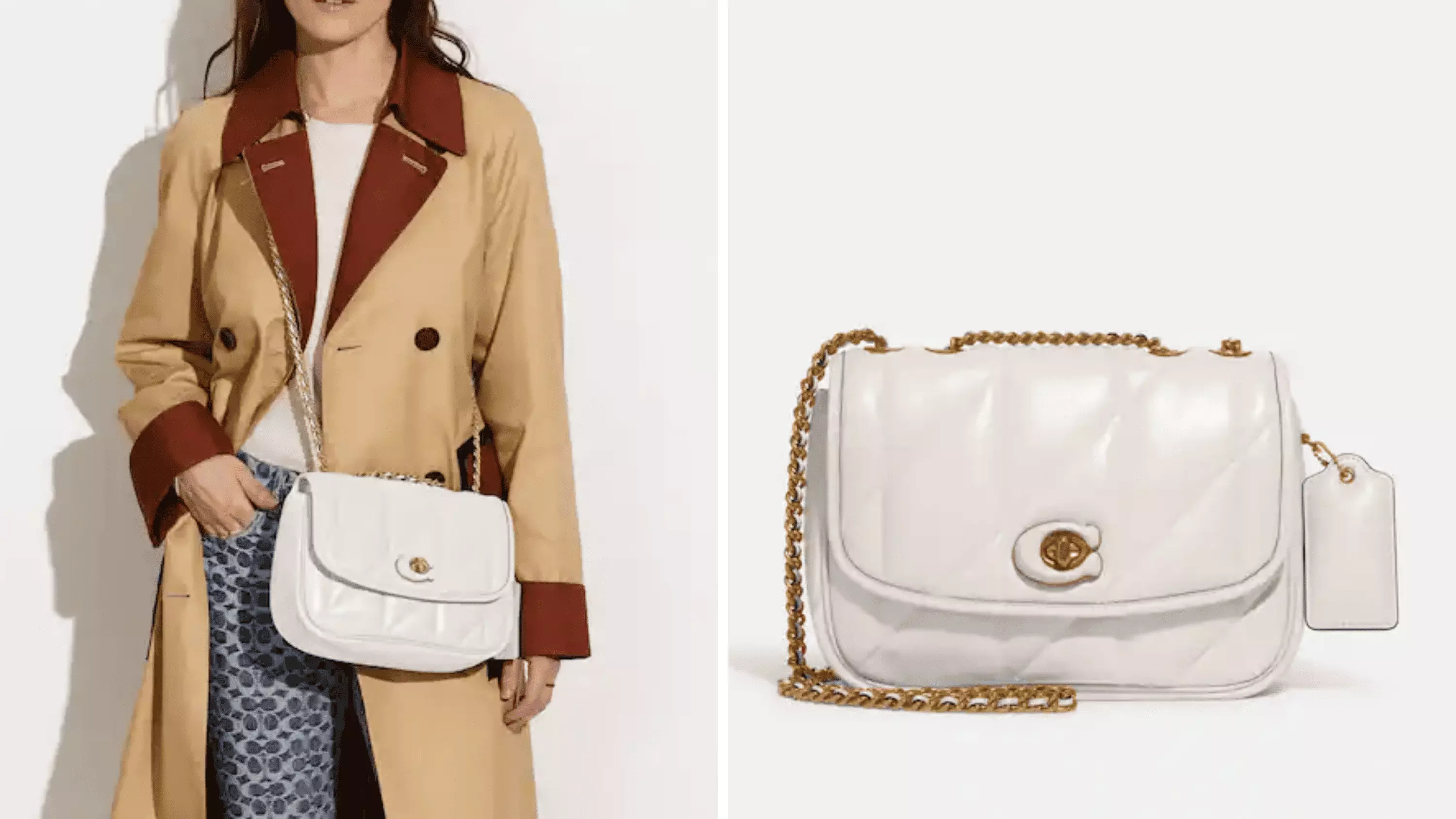Keep it classic with a quilted Coach bag.